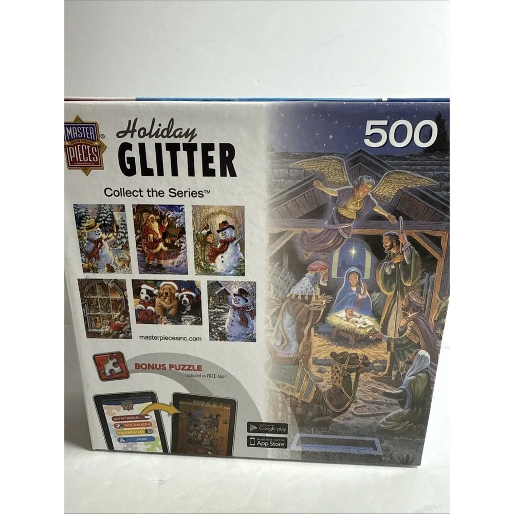 Holy Night Holiday‎ Glitter Nativity Scene 500 Piece Puzzle